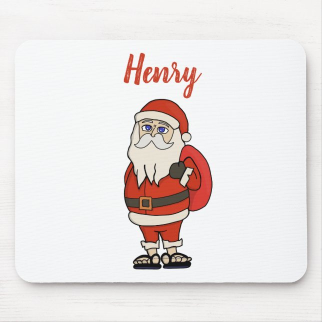 Custom Santa Claus Christmas Flip Flops Mouse Pad (Front)