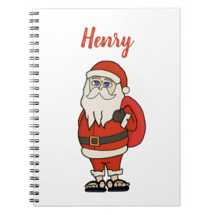 Custom Santa Claus Christmas Flip Flops Notebook