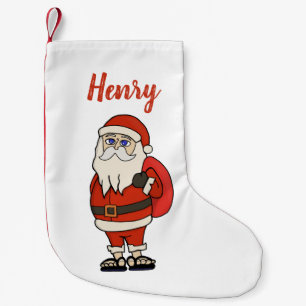 Custom Santa Claus Christmas Flip Flops Small Christmas Stocking