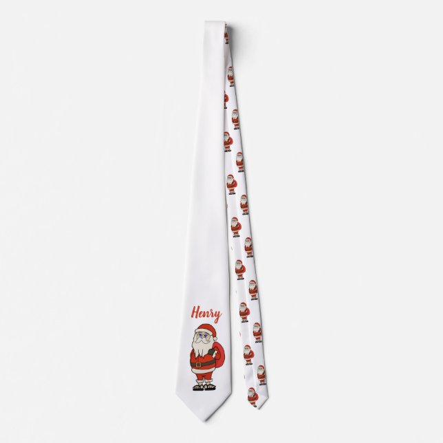 Custom Santa Claus Christmas Flip Flops Tie (Front)