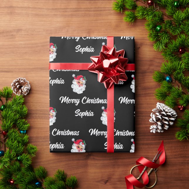 Custom Santa Claus Name Gift Wrap (Holiday Gift)