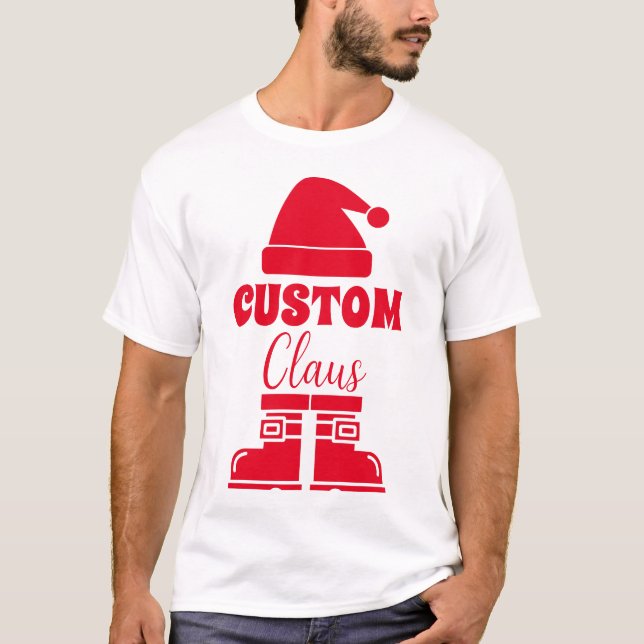 Custom Santa Claus T-Shirt Personalized Xmas Shirt (Front)
