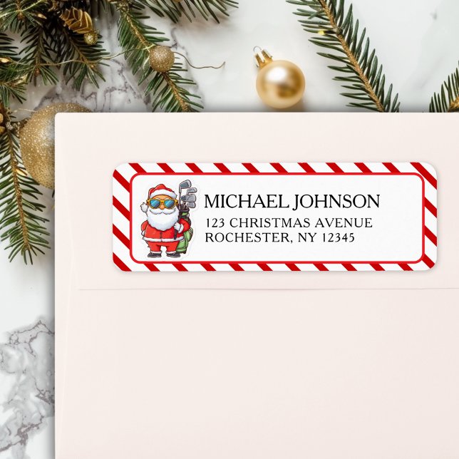 Custom Santa Golf Christmas - Funny Holiday Adress (Custom Santa Golf Christmas - Funny Holiday Adress Label)