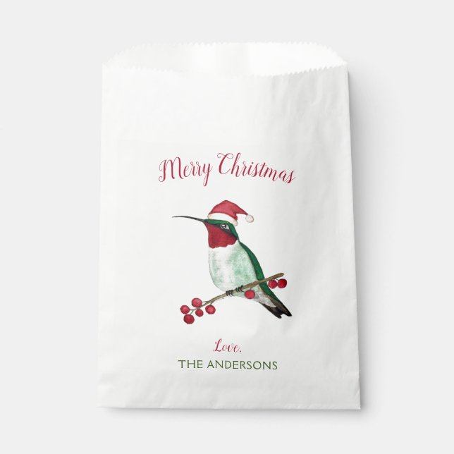 Custom Santa Hummingbird Favour Bag (Front)