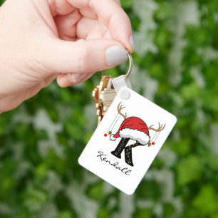 Custom Santa Monogram Bulk Keychain for Employees