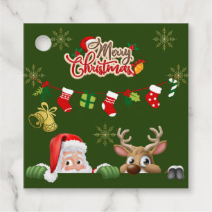 Custom Santa & Reindeer Christmas Gift Tags