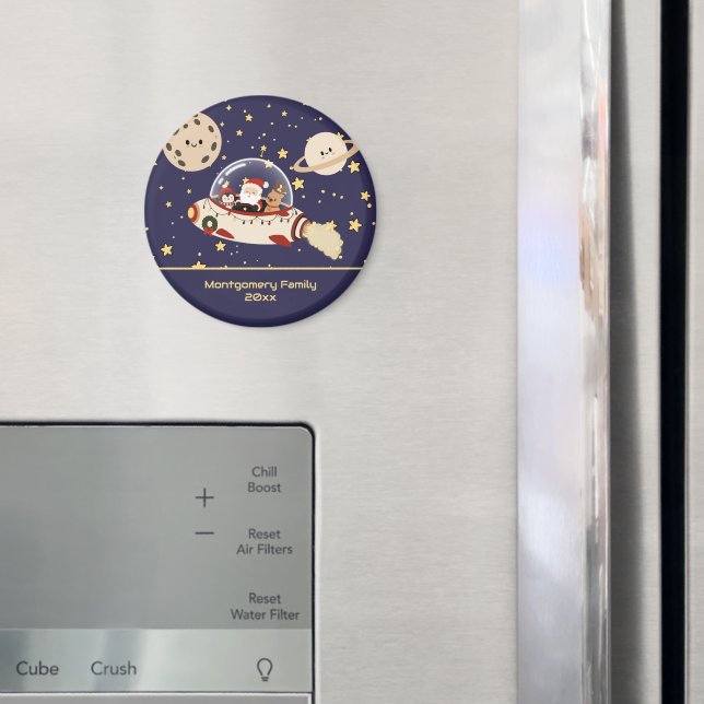 Custom Santa Spaceship Christmas  Magnet (In Situ (Fridge))