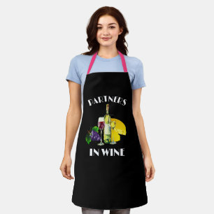 Custom Sassy Partners in Wine Personalized Black Apron