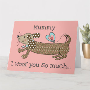 Custom Sausage Dog Dachshund Mother's Day Card