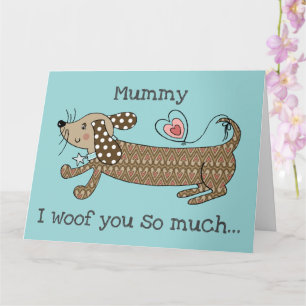 Custom Sausage Dog Dachshund Mother's Day Card