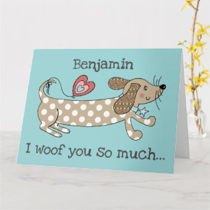 Custom Sausage Dog Dachshund Valentine's Day Card