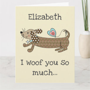 Custom Sausage Dog Dachshund Valentine's Day Card