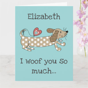 Custom Sausage Dog Dachshund Valentine's Day Card