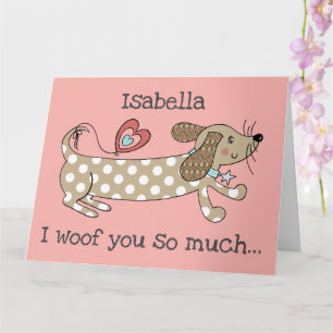 Custom Sausage Dog Dachshund Valentine's Day Card