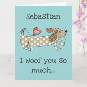 Custom Sausage Dog Dachshund Valentine's Day Card