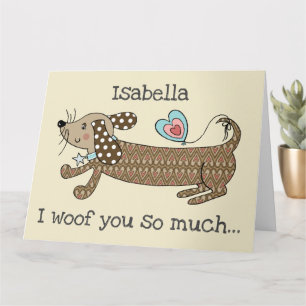 Custom Sausage Dog Dachshund Valentine's Day Card