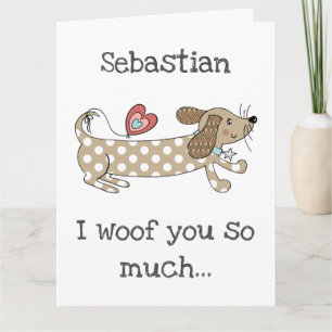 Custom Sausage Dog Dachshund Valentine's Day Card