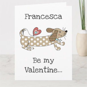 Custom Sausage Dog Dachshund Valentine's Day Card