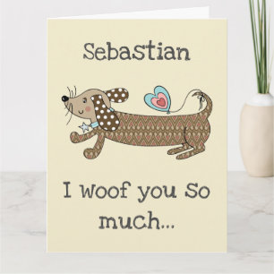 Custom Sausage Dog Dachshund Valentine's Day Card