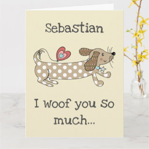 Custom Sausage Dog Dachshund Valentine's Day Card