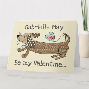 Custom Sausage Dog Dachshund Valentine's Day Card