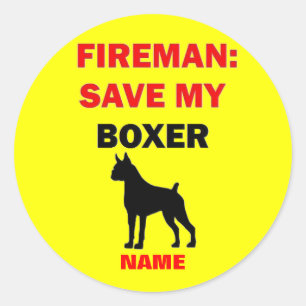 Custom Save My Boxer Classic Round Sticker