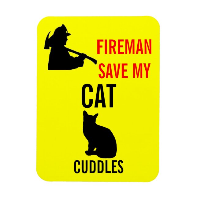 Custom Save My Cat Fire Safety Magnet (Vertical)