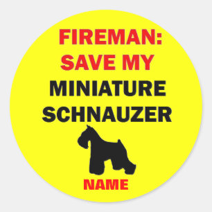 Custom Save My Miniature Schnauzer Classic Round Sticker