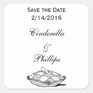 Custom Save the Date Cinderella Slipper Stickers