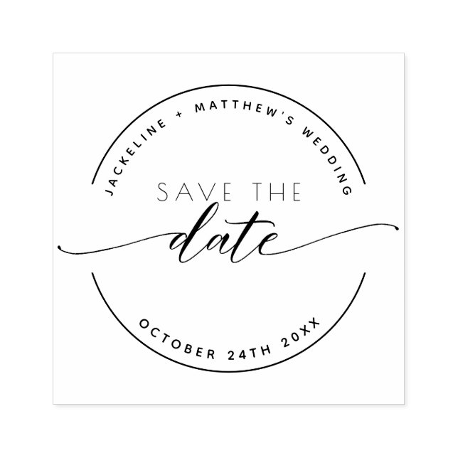 Custom Save the Date, Elegant Modern Script, Rubber Stamp (Imprint)