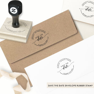 Custom Save the Date, Elegant Modern Script, Rubber Stamp