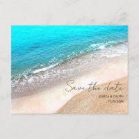 Custom Save The Date Postcard Beach Wedding