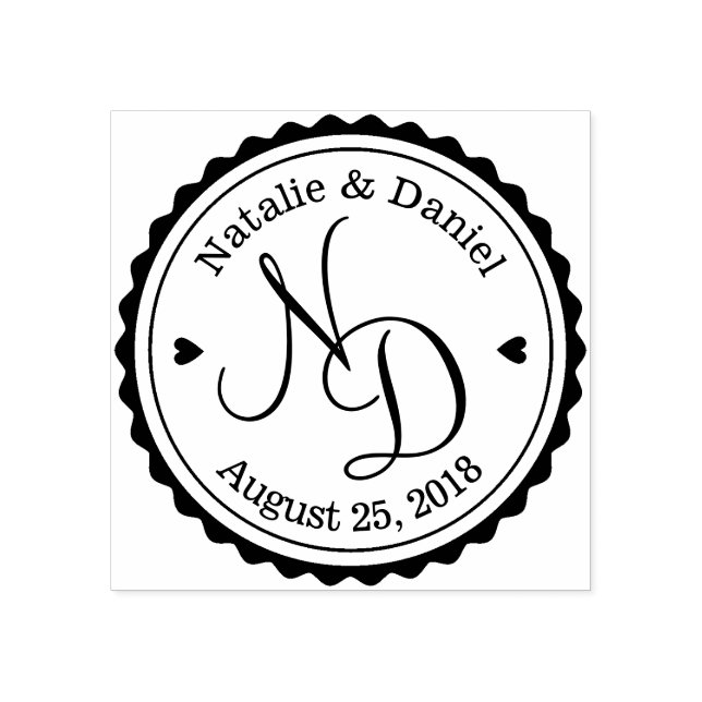 Custom Save the Date Wedding Rubber Stamp round (Imprint)