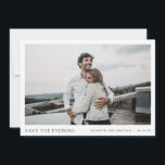 Custom Save the Evening Photo Date<br><div class="desc">This simple, chic modern photo wedding save the evening flat card template features SAVE THE EVENING and your names, date and wedding locale beneath your photo. We've chosen standard sharp corners as the default shape, but this design also works wonderfully with rounded corners, so try both looks in editing mode...</div>
