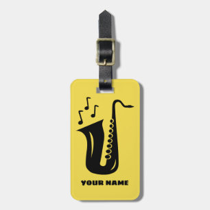 Custom saxophone logo travel luggage tags