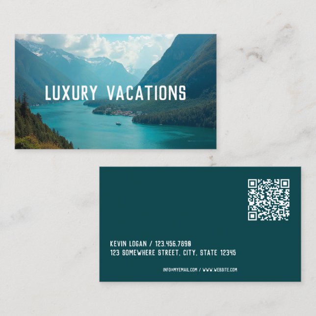 Custom Scan Code Travel Agent Business Card (Front/Back)