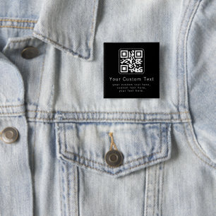 Custom Scannable QR Code   Modern Return Address 2 Inch Square Button