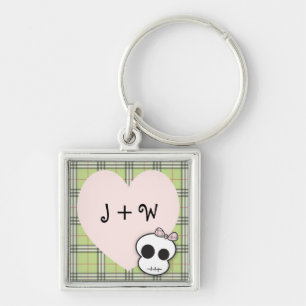 Custom Scary Love Valentine: Chartreuse Keychain