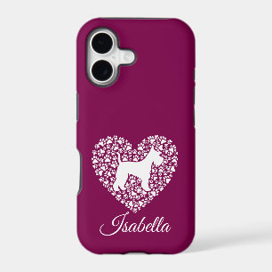 Custom Schnauzer Heart Paws Print - Dog Lover