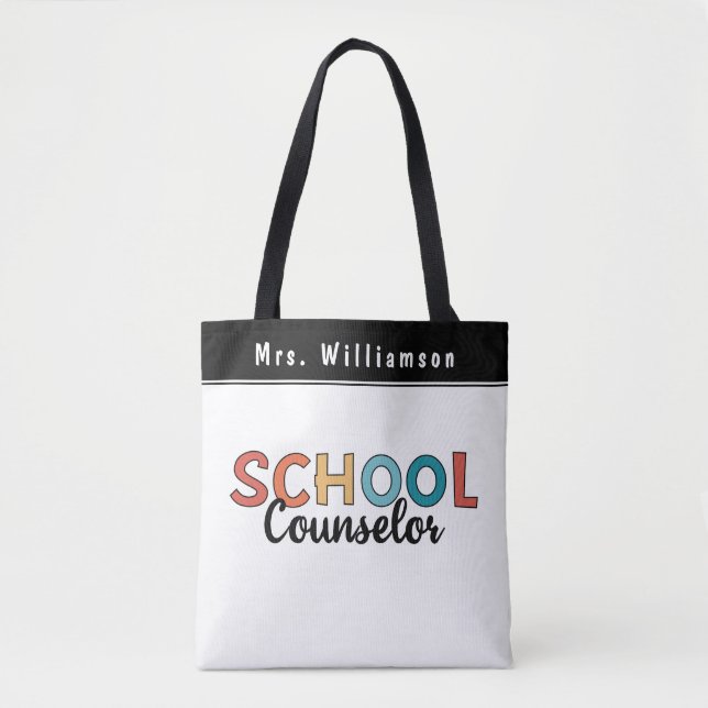 Custom School Counsellor Appreciation Gifts Tote Bag (Front)