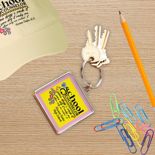 Custom School Counsellor Fun Quote  Keychain (Creator Uploaded)