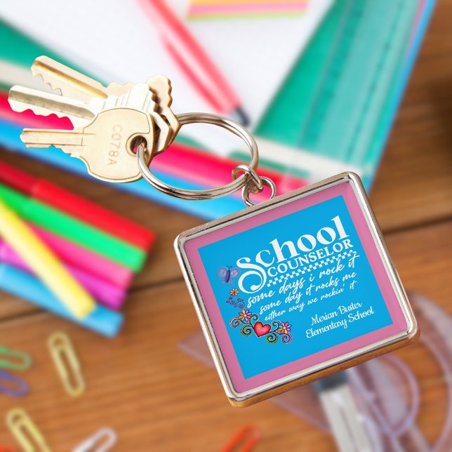 Custom School Counsellor Fun Quote  Keychain (Creator Uploaded)
