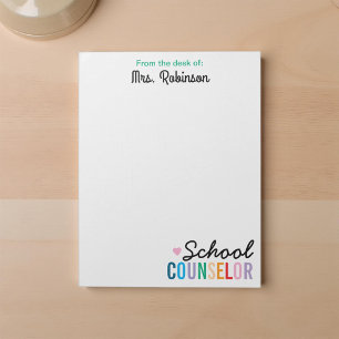 Custom School Counsellor Office Staff Appreciation Notepad