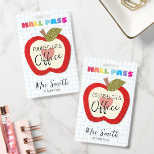 Custom School Hall Pass Apple Lanyard  Badge