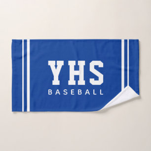 Custom School Initials Baseball Team Sports Hand Towel