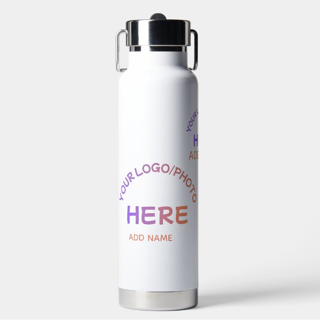 Custom School Logo Insulated Water Bottle (Front)