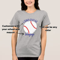 Custom school mascot grunge baseball heart seam