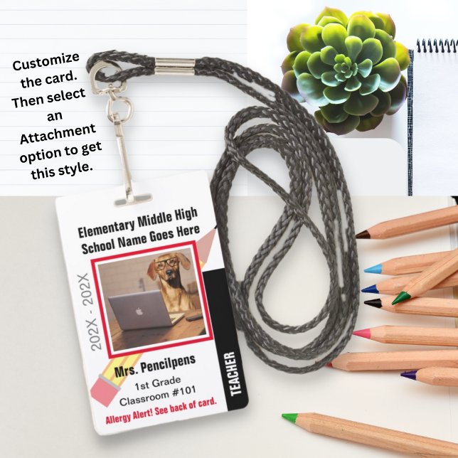 Custom School Teacher Staff ID Badge With Picture (Creator Uploaded)