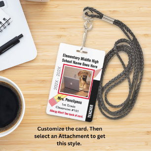 Custom School Teacher Staff Identification Badge