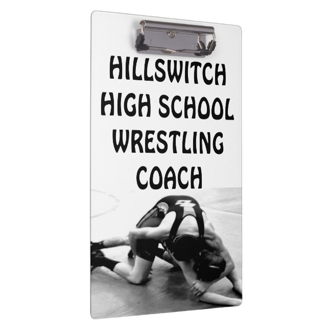 Custom School Wrestling Coach Clipboard (Right)